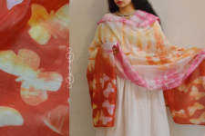 मलंग ☙ Chanderi Silk Clamp dyed Dupatta { तितली } ☙